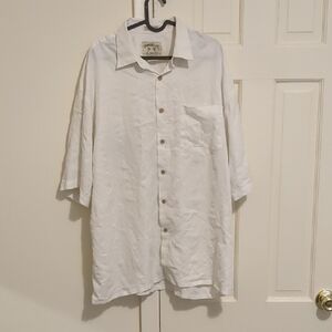 Bamboo Cay White Men's Hawaiian Shirt XL With Palm Tree